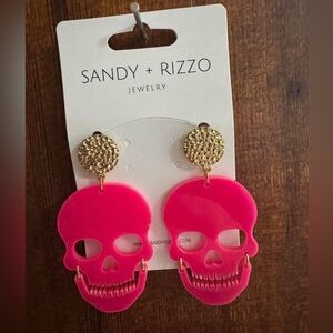 Sandy + Rizzo Pink Skull Earrings